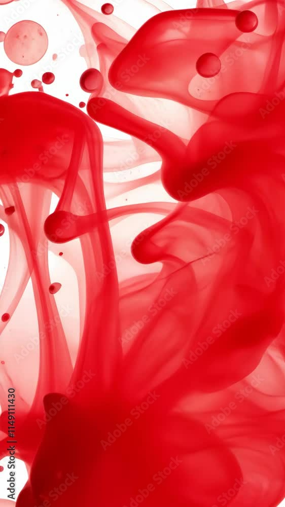 Aufkleber fluid red patterns swirl and blend together in a mesmerizing display of color and texture on a white