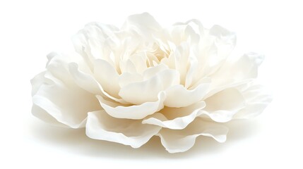 white peony with soft texture isolated on white background