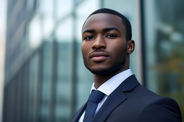 Fototapeta premium Confident African American Business Professional. Concept of success, leadership, and career.