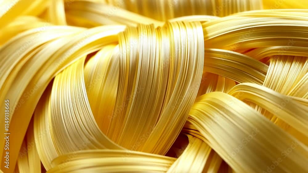 Poster intricate weaving of golden strands creates a beautiful textured pattern in close-up