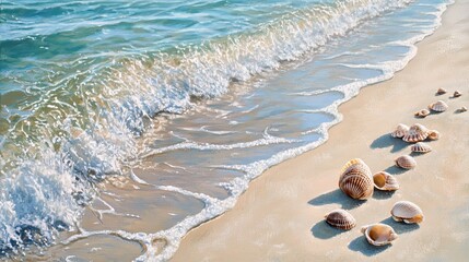 Gentle waves lapping on serene beach coastal paradise natural landscape tranquil setting scenic view calmness in nature