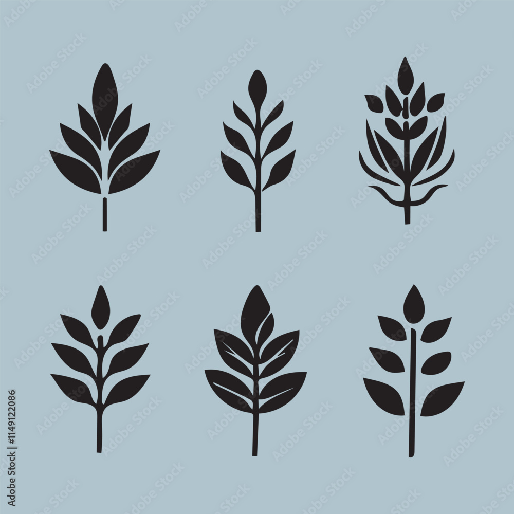 Aufkleber leaf vector silhouette art illustration icon set leaf eps vector bundle element set leaf icon set. l
