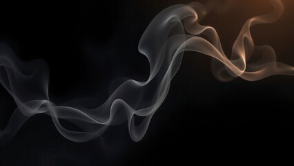 Fototapeta premium Gossamer threads of vapor dance across the blackness, , mysterious aura, soft focus