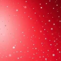 Gradient red background with small snowflakes scattered around in random formation, festive decoration, scattered snowflakes, red gradient