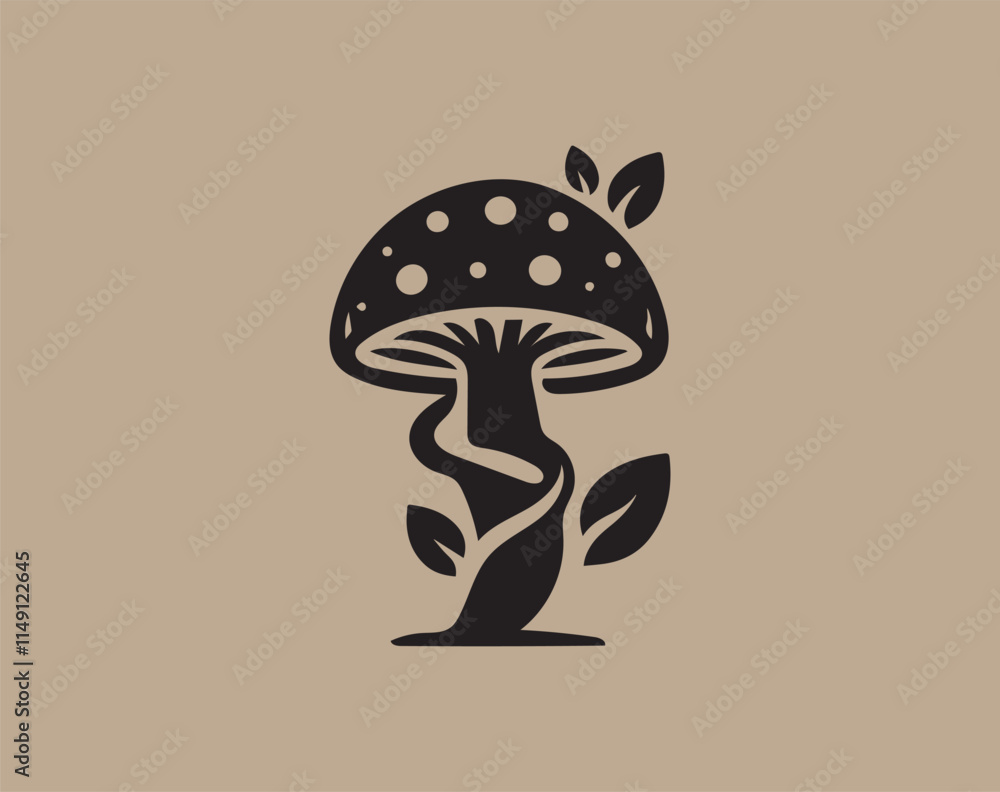 Aufkleber mushroom vector silhouette art illustration icon set mushroom eps vector bundle element set mushroom