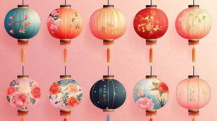 Collection of Chinese New Year Lantern Patterns