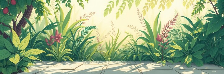 Leaf shadows casting a delicate and intricate pattern onto a textured cement background, foliage, outdoor, background