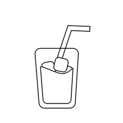 glass of orange juice illustration vector fresh drink with iced
