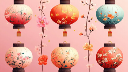 Collection of Chinese New Year Lantern Patterns