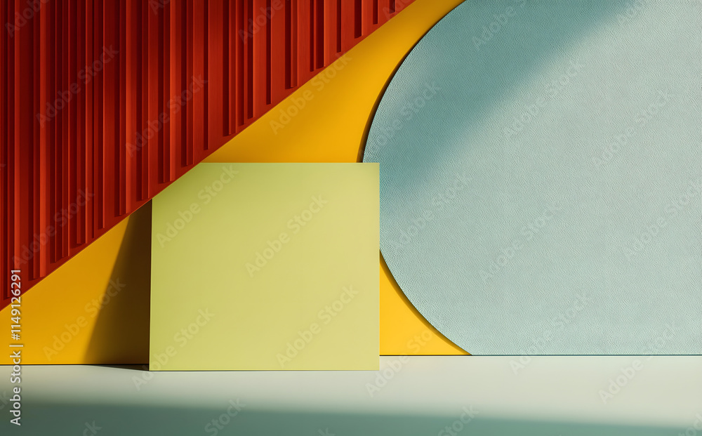 Poster abstract geometric background with color paper