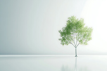 Obraz premium Solitary Tree in a Serene Landscape