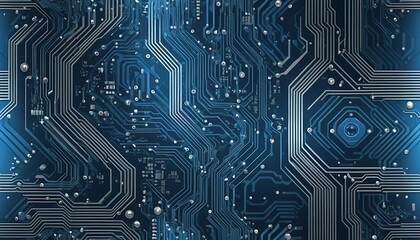 Obraz premium Abstract Blue Circuit Board Design Showing Complex Pathways