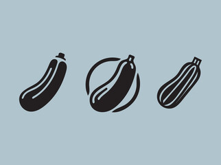 Zucchini vector silhouette art illustration icon set Zucchini eps vector bundle element Set Zucchini icon set. Zucchini vector icons. Zucchini symbols for your web design
