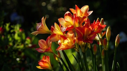 Fototapeta premium Stunning Crocosmia Flowers Basking in Sunlight