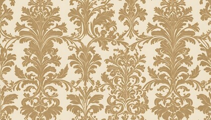Elegant Gold Damask Floral Wallpaper Pattern Design