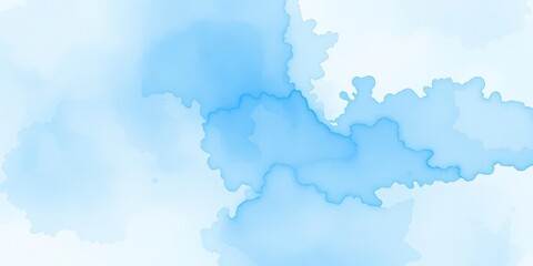 Abstract light blue watercolor background with soft swirls and gradients, fluid, design
