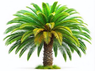 Fototapeta premium Long Exposure Cycad Palm Tree, Isolated White Background, Clipping Path Included