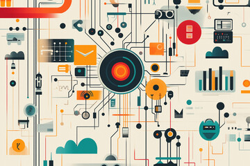Obraz premium Big data connection technology concept