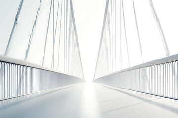 Obraz premium Modern White Bridge - Minimalist Architecture