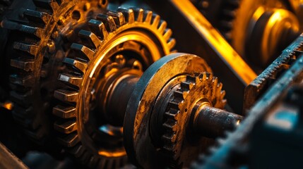 Close-Up of Hydraulic Machinery in Action