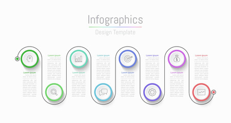 Infographic 8 options design elements for your business data. Vector Illustration.