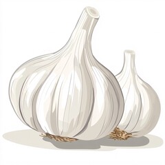 garlic isolated on white
