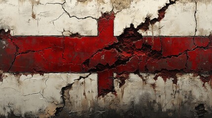 Vintage Grunge Texture of a Distressed Flag with Cracked Surface and Peeling Paint Representing National Identity and Heritage in Artistic Expression