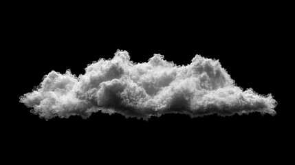 A hyper-realistic photograph of dramatic, dense white clouds with soft, billowing edges, contrasting against a deep black sky. The clouds form intricate patterns and textures that evoke a sense of gra