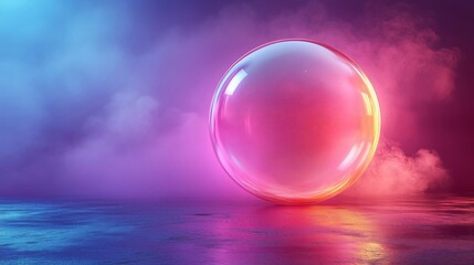 Captivating Luminous Sphere in Colorful Ethereal Mist Scene