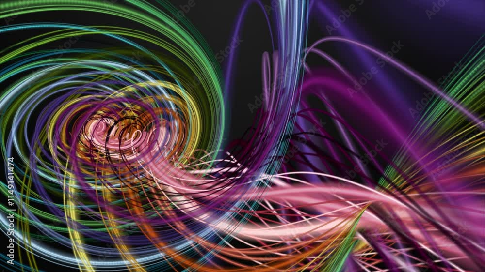 Aufkleber fantastic video animation with stripe wave object in slow motion, 4096x2304 loop 4k