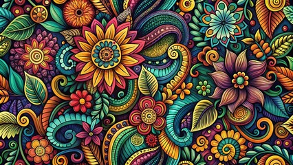 Low Light Abstract Doodle Hand Drawn Seamless Pattern Background Texture