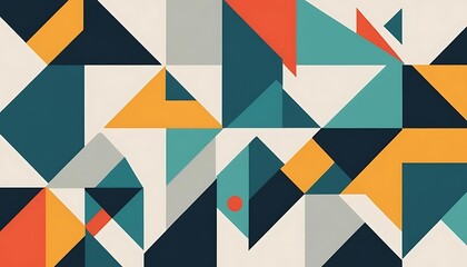 Abstract Geometric Pattern with Triangles and Colors