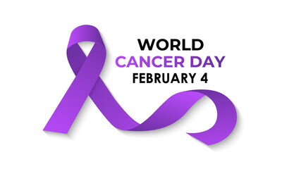 World Cancer Day Banner design concept with Realistic Ribbon. Vector illustration. Eps 10.