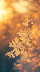 Frost Patterns Illuminated by Sunrise