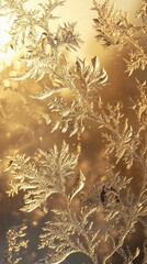 Frost Patterns Illuminated by Sunrise