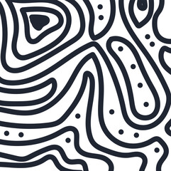 Imitation of a labyrinth with thick lines and dots.