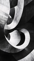 Black and White Geometric Abstract