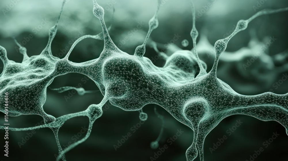 Aufkleber abstract illustration of interconnected nerve cells, showing intricate neural network structures.