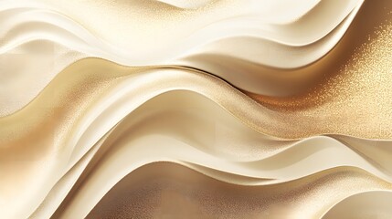 Obraz premium Abstract Gold and Beige Wave Pattern Design