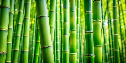 Obraz premium Lush Green Bamboo Close-Up: Dense Stalks & Canopy