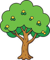 Obraz premium tree with green leaves with white background