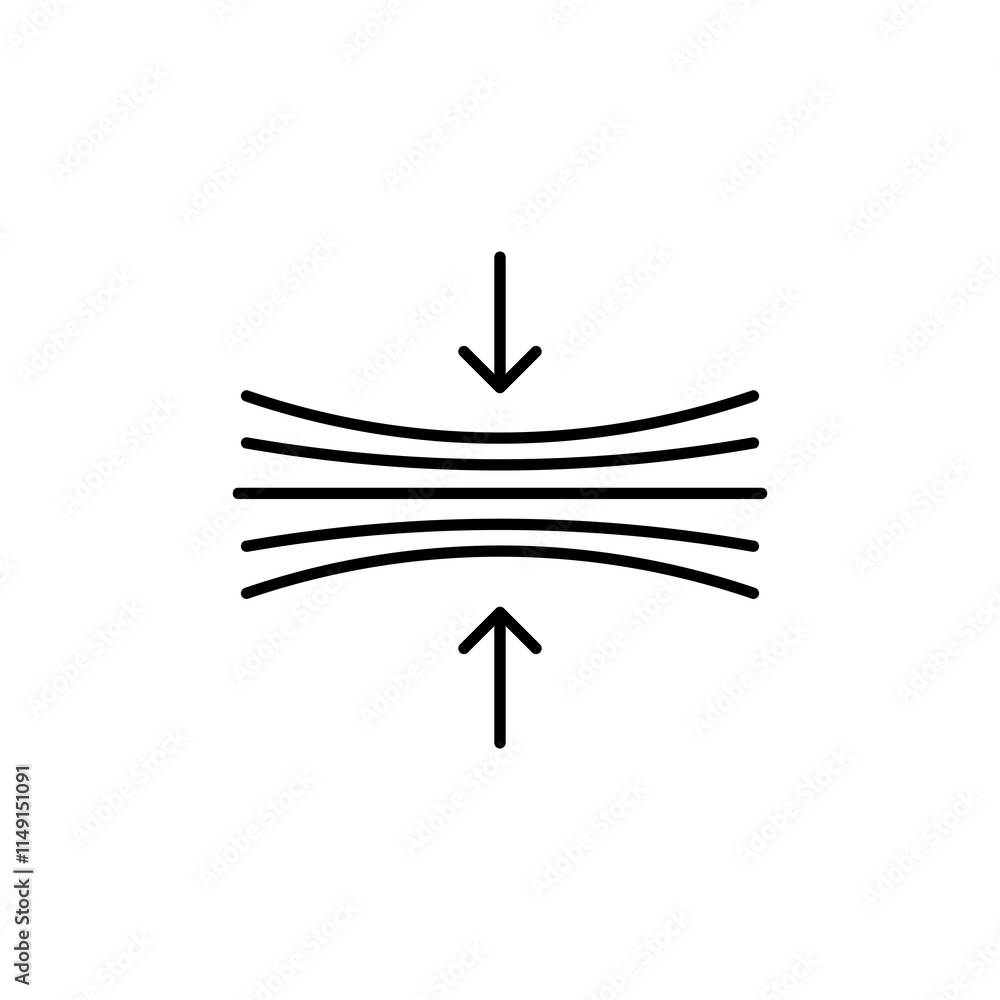Poster elastic material line icon. vector flat black trendy style illustration for web and app..eps