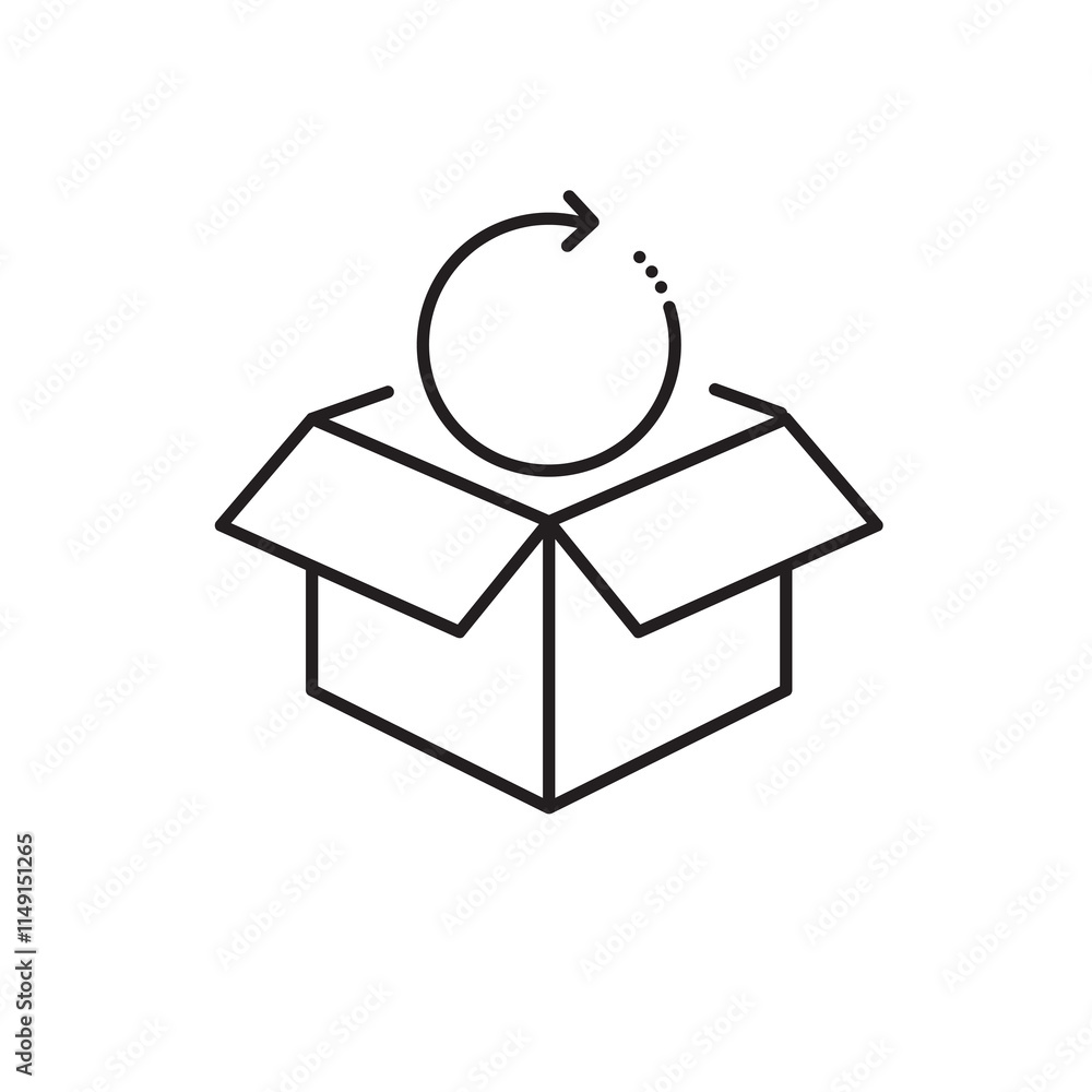 Poster exchange of goods line icon. vector flat black linear illustration for web and app..eps