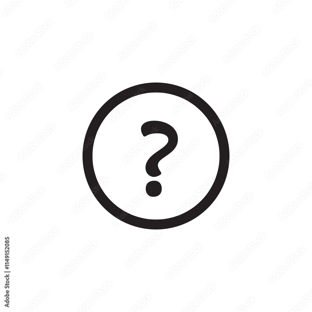 Poster question mark icon. vector help symbol black trendy style illustration for web and app..eps