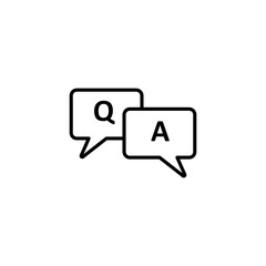 Naklejka premium Question answer icon.vector flat black linear illustration for web and app..eps