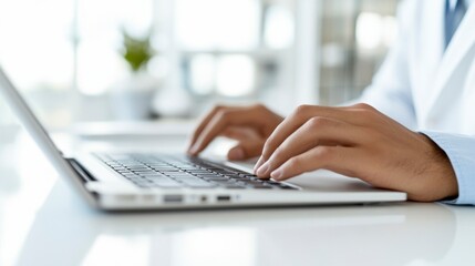 Close-up view of a man's hand typing on a keyboard, capturing the moment of intense focus and productivity during work or personal tasks.