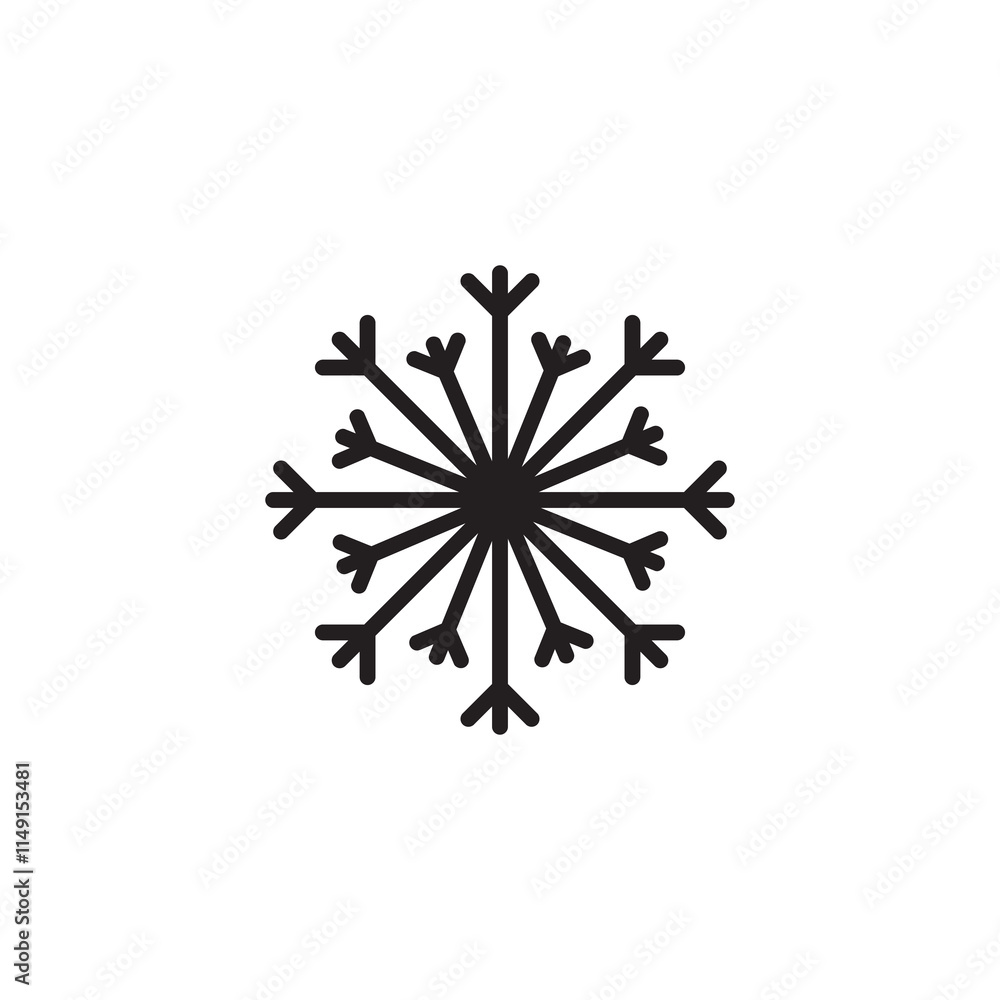 Aufkleber air conditioning icon. snowflake vector flat black linear illustration for web and app..eps