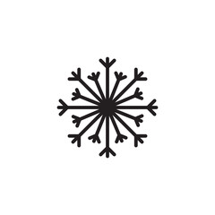 Air conditioning icon. Snowflake vector flat black linear illustration for web and app..eps