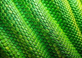 Lush Green Snakeskin Texture: Vertical Panoramic Background for Design