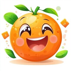 Fototapeta premium Joyful cartoon orange character fun graphics playful design bright colors cheerful expression digital art